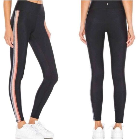 Spiritual Gangster XS Essential High Waist Legging Track Glitter Stripe Yoga A23 - Picture 1 of 7